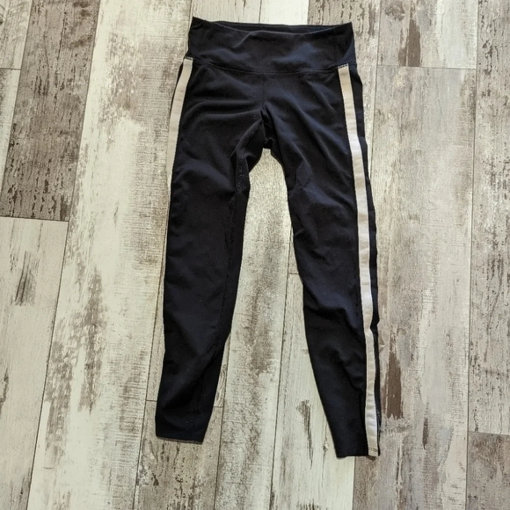 Athleta‎ Gray Reflective Tux Chaturanga Ankle Zip Full Length Activewear Bottoms